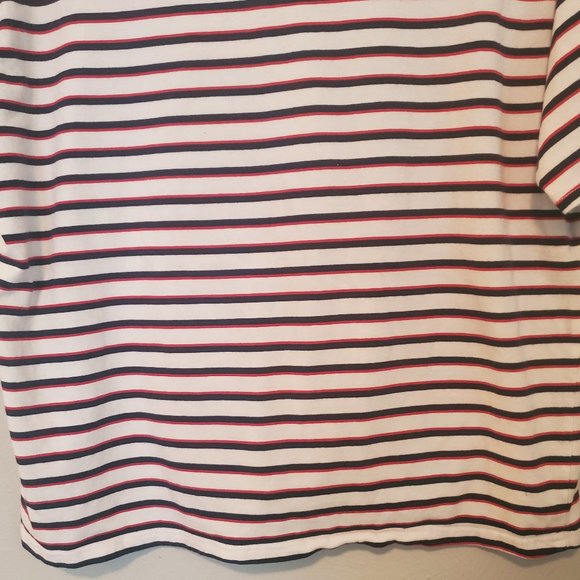 Dickies Women's Cropped Striped Tee Shirt Red, White, & Blue PLUS Size 1X - Picture 11 of 13
